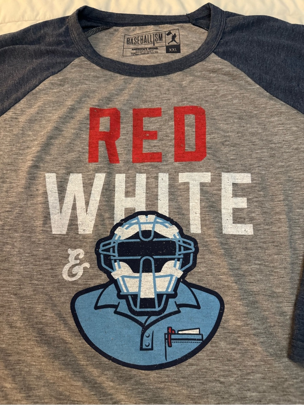 Baseballism “Red White & Blue” 3/4 Sleeve Raglan Shirt Men’s XXL
